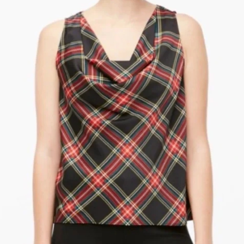 J. Crew Red and Black Plaid Women's Top